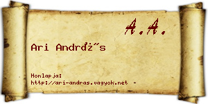 Ari András névjegykártya