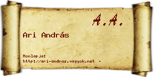 Ari András névjegykártya
